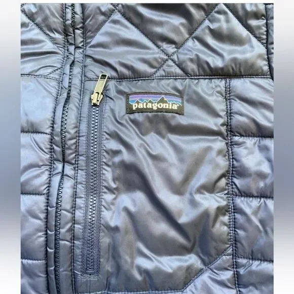 Patagonia Women lined Nano puffer Parka coat quilted Jacket sz Small Navy